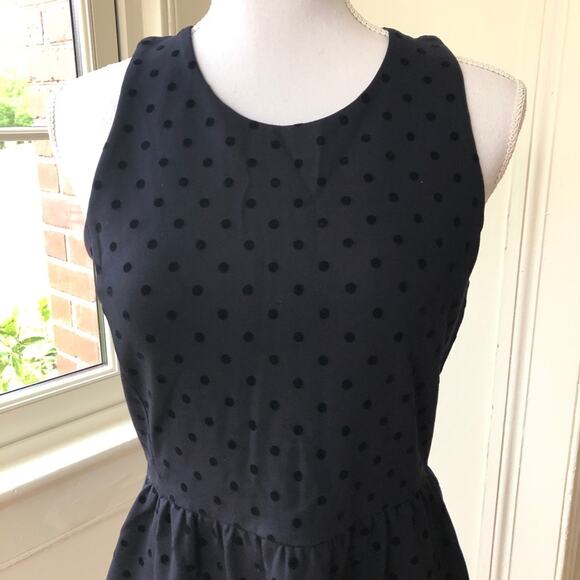 J. Crew Velvet Dot Ponte Dress Black Small - Picture 3 of 11